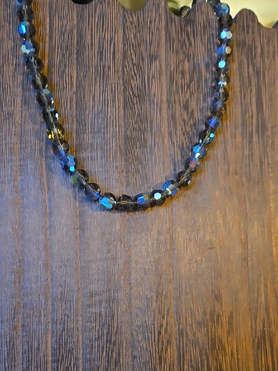 Jewelry - Kirks Folly Iridescent Black Crystal Beaded Necklace